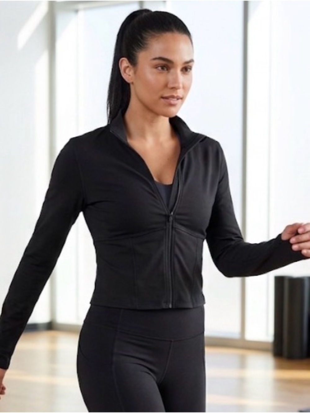 PINK Victoria's Secret Black Activewear Jacket